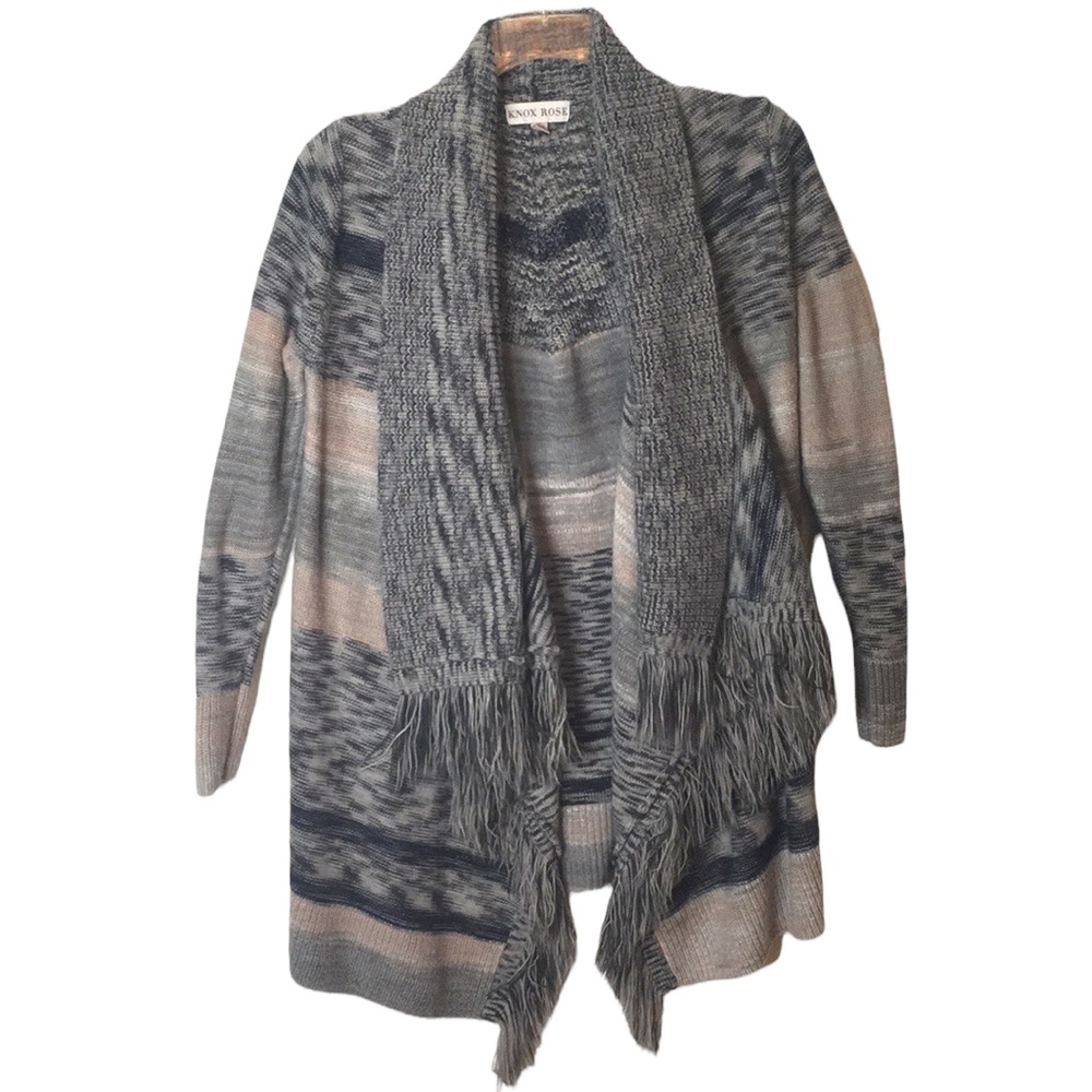 Knox Rose Open Cardigan Fringe Sweater